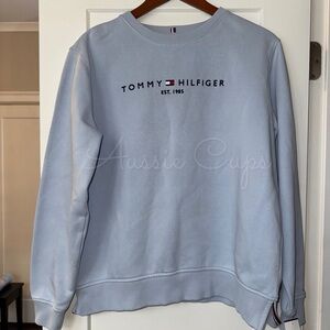 Tommy Hilfiger Light Blue Men's Sweater Size Small, Great Oversized for Women